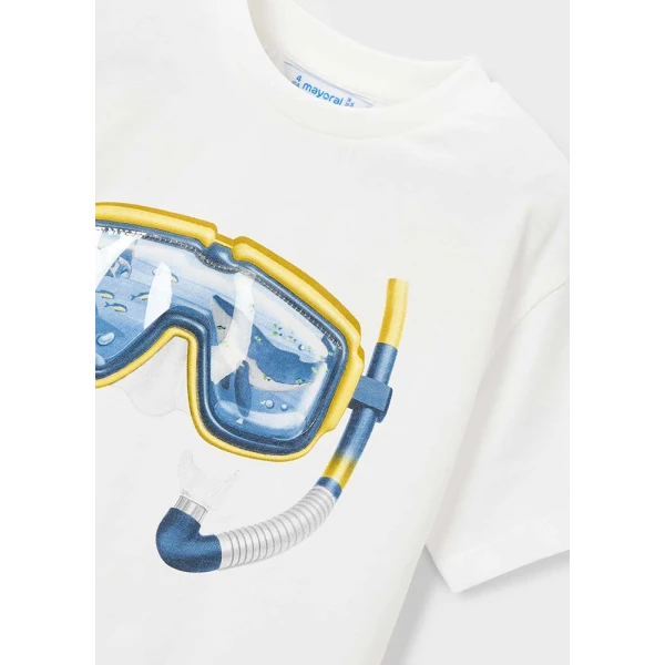 MAYORAL BLOUSE SHORT SLEEVES MASK WHITE 