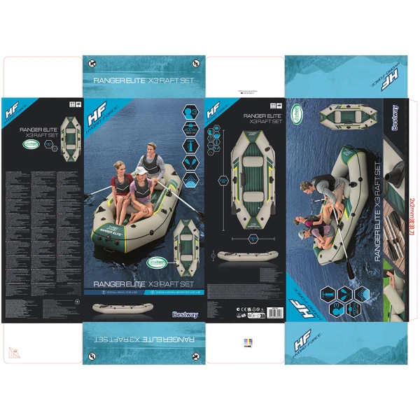 BESTWAY HYDRO-FORCE RANGER ELITE X3 ΣΕΤ ΒΑΡΚΑ RAFT 295X130X46 cm