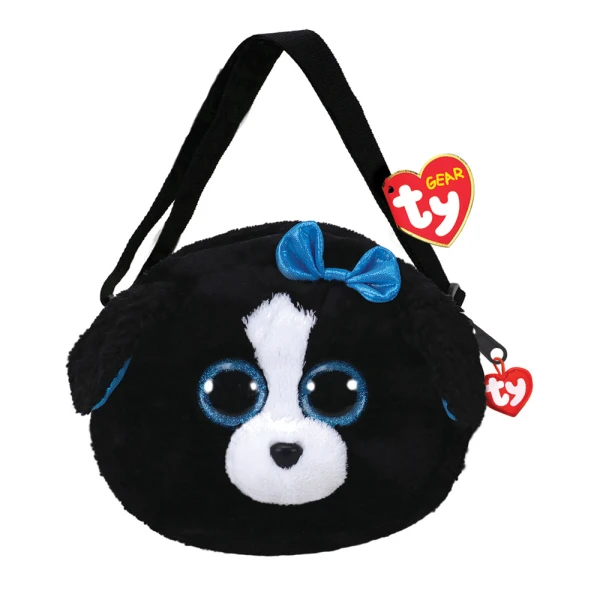 TY BEANIE BOOS PLUSH SHOULDER BAG BLACK-WHITE DOG