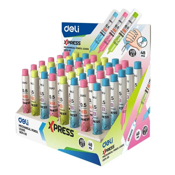 DELI  ΜΥΤΕΣ ΓΙΑ ΜΗΧΑΝΙΚΟ ΜΟΛΥΒΙ 0.5 mm HB - 3 ΧΡΩΜΑΤΑ