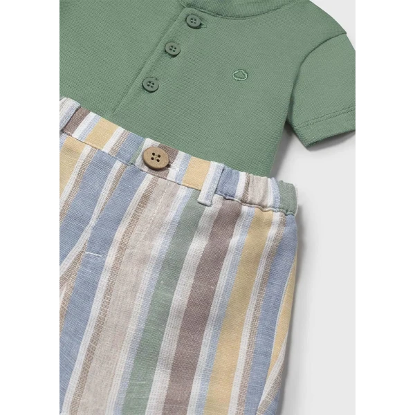 MAYORAL SET TROUSERS SHORT AND POLO GREEN