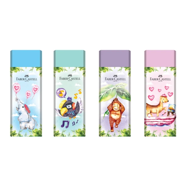 FABER-CASTELL PASTEL ERASER HAPPY JUNGLE - 4 DESIGNS