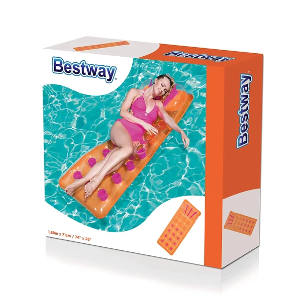 BESTWAY INFLATABLE SEA MATTRESS 188Χ71 cm. - ORANGE