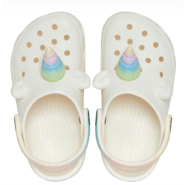 CROCS TODDLERS CLASSIC CLOG I AM RAINBOW UNICORN CHALK