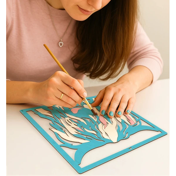 SPLAT PLANET WOODEN ART CRAFT KIT HIGHLAND COW