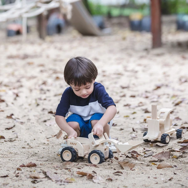 PLAN TOYS WOODEN VEHICLE BULLDOZER