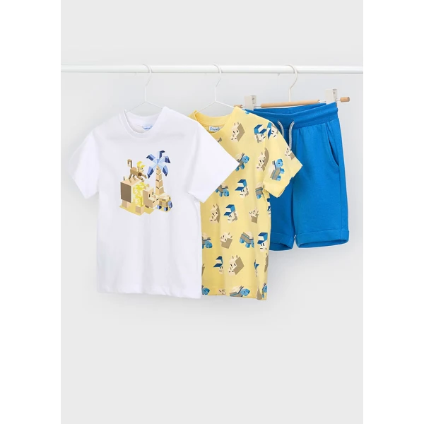 MAYORAL SET COTTON JERSEY 2 BLOUSES YELLOW 