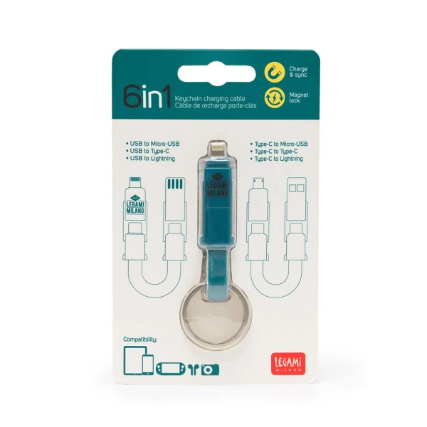 LEGAMI 6-IN-1 KEYCHAIN CHARGING CABLE