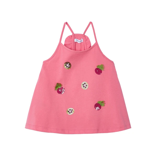 MAYORAL BLOUSE WITH STRAPS FRUITS PINK FUCHSIA