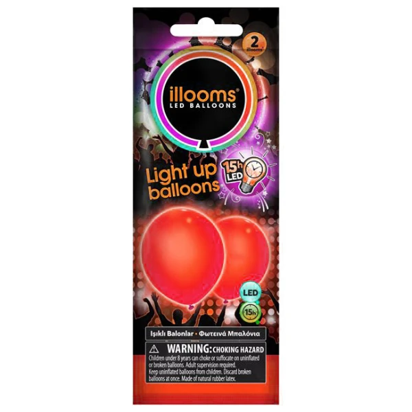 LIGHT UP ILLOOMS BALLOONS 2 pcs - 3 COLOURS