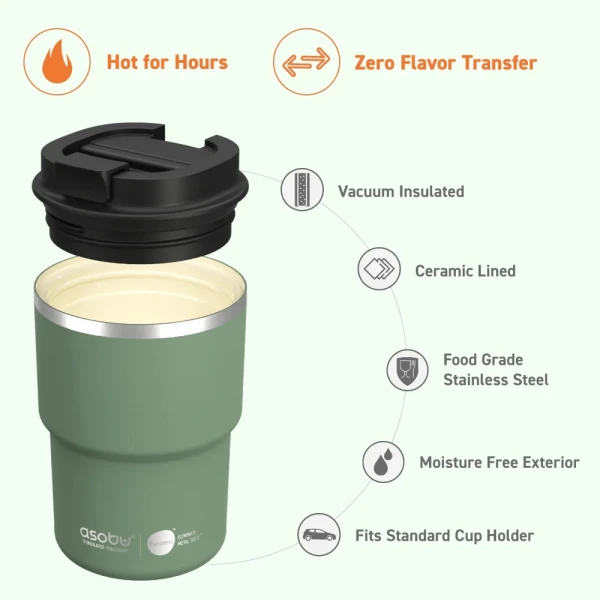 ASOBU COFFEE EXRPESS TUMBLER 354ml GREEN