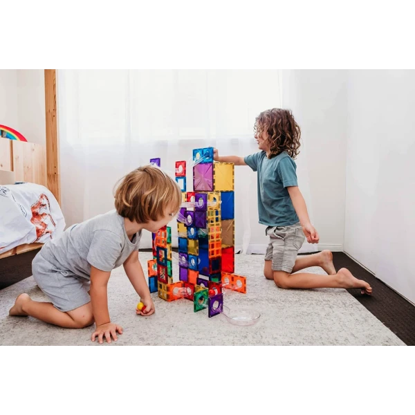 CONNETIX MAGNETIC TILES RAINBOW BALL RUN PACK 92 pcs
