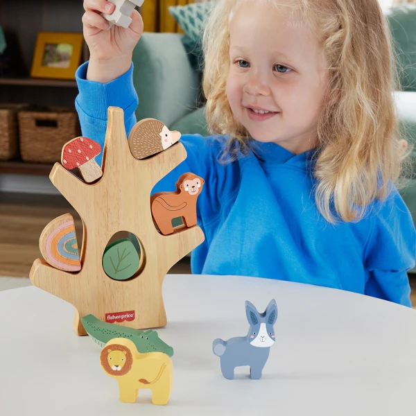 FISHER PRICE WOODEN EDUCATIONAL BALANCE TREE