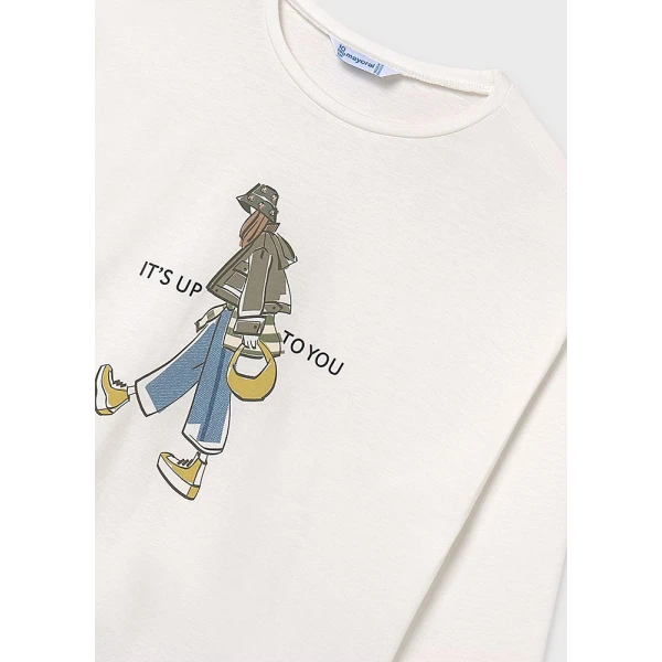MAYORAL LONG-SLEEVE T-SHIRT GIRL CREAM 