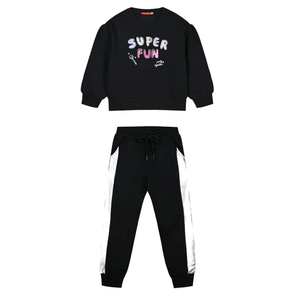 ENERGIERS JOGGING SUIT GIRL BLACK