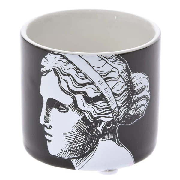CERAMIC PLANTER WITH ANCIENT GREEK STATUE FACE D 7X6 cm