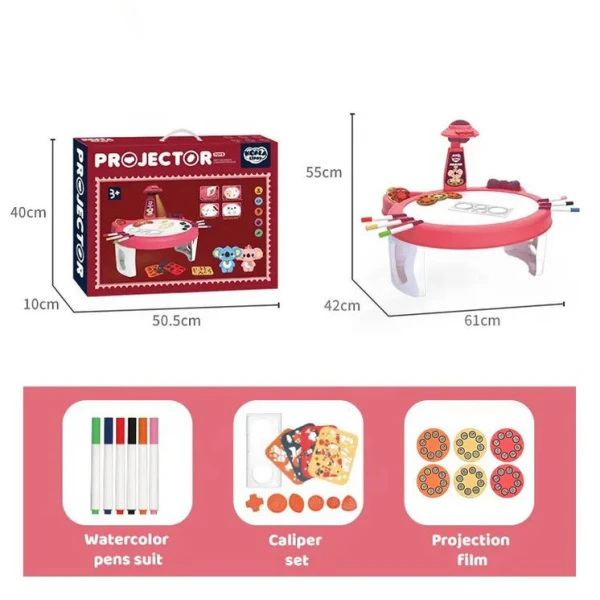 LARGE PINK PROJECTOR WITH LEGS MANY DESIGNS AND LIGHT