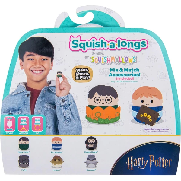 SQUISH-A-LONGS HARRY POTTER SET 6 pcs FIGURES & ACCESSORIES