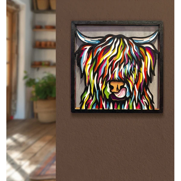 SPLAT PLANET WOODEN ART CRAFT KIT HIGHLAND COW
