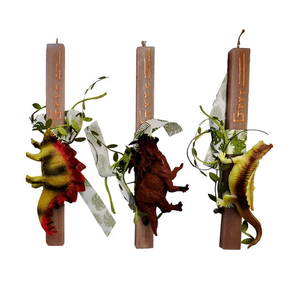 UNIKER HANDMADE CANDLE OLIVE DINOSAUR SMALL - 7 DESIGNS