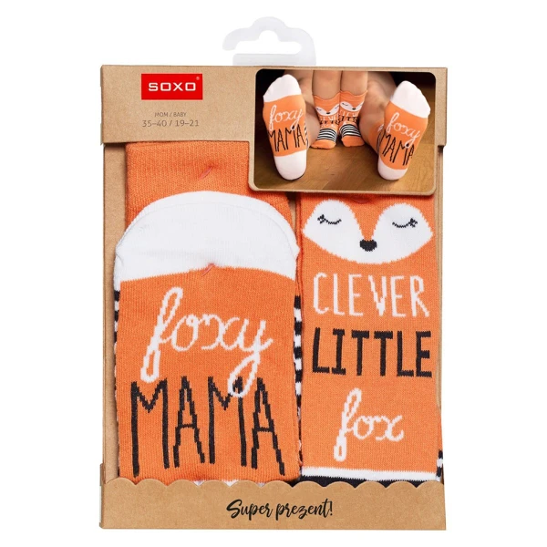 SOXO SET SOCKS FOXY MAMA/CLEVER LITTLE FOX
