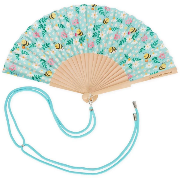 LEGAMI FOLDING PAPER FAN BEE GREEN