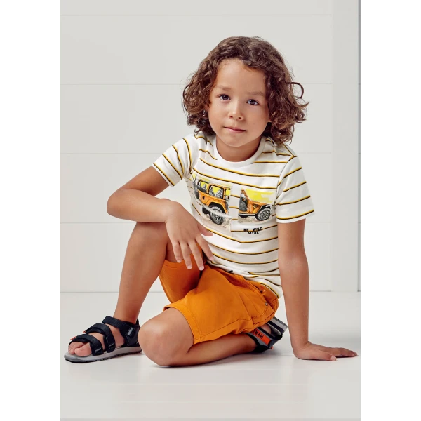 MAYORAL SHORT SLEEVES BLOUSE STRIPES ORANGE