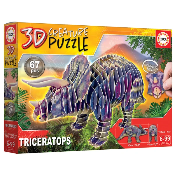 EDUCA 3D ΠΑΖΛ CREATURE 67 τεμ. TRICERATOPS