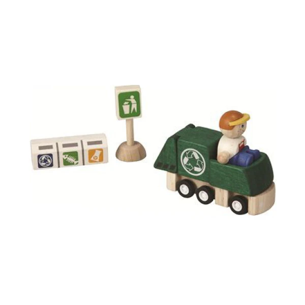 ΞΥΛΙΝΟ ΠΑΙΧΝΙΔΙ PLAN TOYS  RECYCLING TRUCK SET