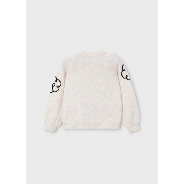 MAYORAL JERSEY FLOWERS APPLIQUE MACCHIATO 
