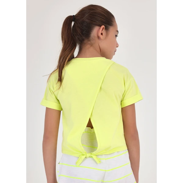 MAYORAL SHORT SLEEVE BLOUSE OPEN BACK GREEN