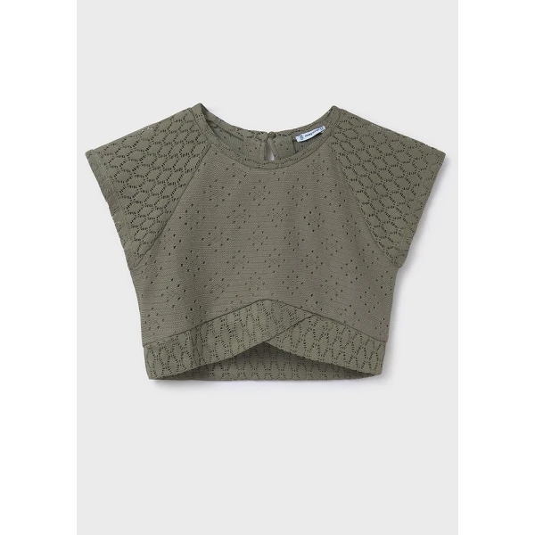 MAYORAL TOP COTTON PERFORATED GREEN 