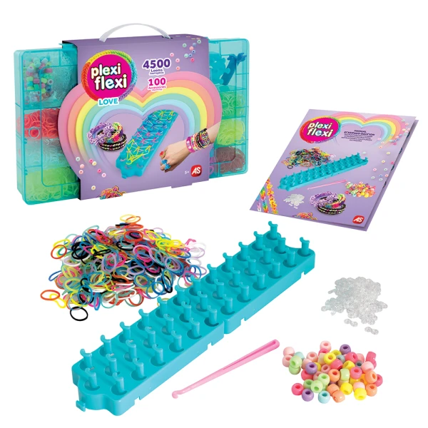 PLEXI-FLEXI LOVE LARGE CASE WITH 4500 LOOMS & 100 CHARMS FOR AGES 5+ 
