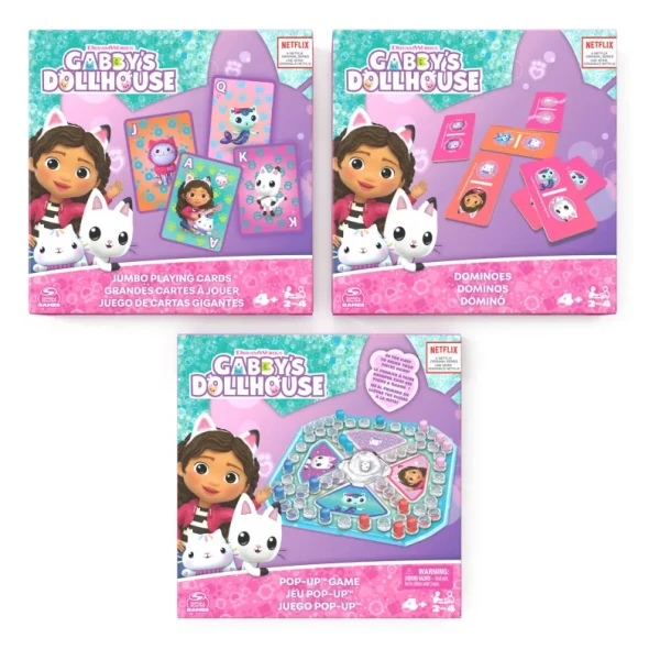 GABBY\'S DOLLHOUSE ΕΠΙΤΡΑΠΕΖΙΟ ΣΕΤ 3 ΠΑΙΧΝΙΔΙΑ ΜΕ ΤΗΝ ΓΚΑΜΠΙ