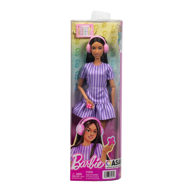 BARBIE FASHIONISTAS ΚΟΥΚΛΑ ΜΕ ΜΩΒ ΡΙΓΕ ΦΟΡΕΜΑ
