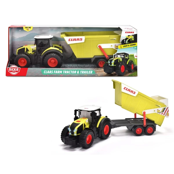 DICKIE TOYS CLAAS TRACTOR WITH TRAILER