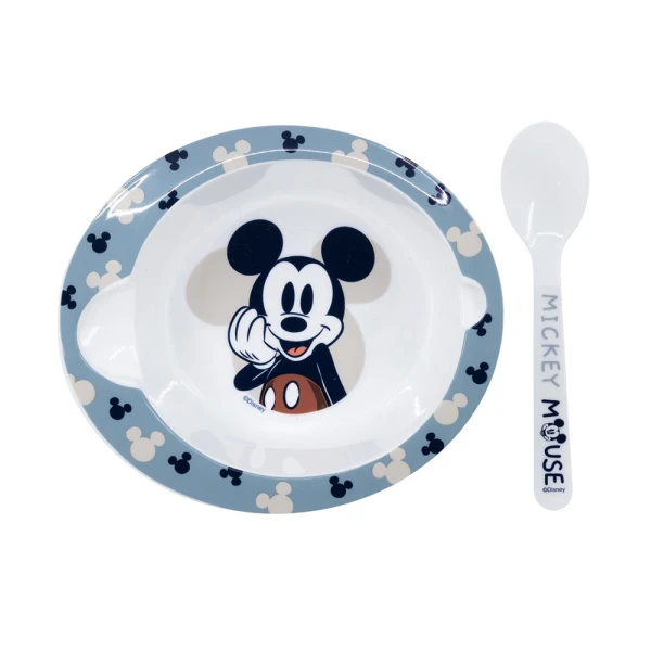 ΣΕΤ ΜΠΩΛ ΚΑΙ ΚΟΥΤΑΛΙ MICKEY MOUSE FULL OF SMILES