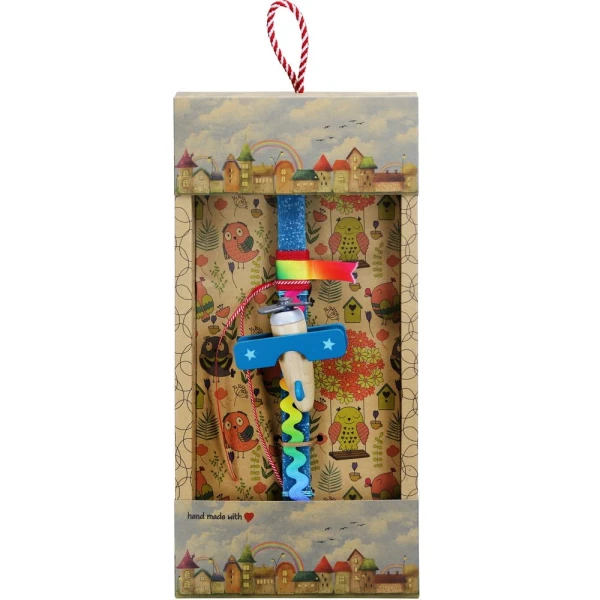 SYNCHRONIA HANDMADE CANDLE 30 cm WOODEN AIRPLANE PETROL