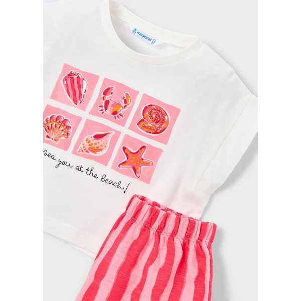 MAYORAL SET SHORTS FLEECE PEACH 