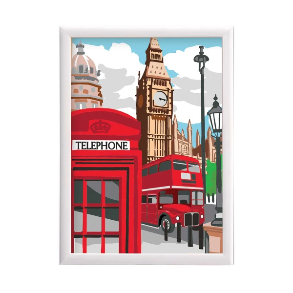 HAPPIHOBBI PAINT & FRAME BY NUMBERS MAJESTIC LONDON FOR 12+ YEARS