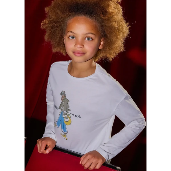 MAYORAL LONG-SLEEVE T-SHIRT GIRL CREAM 