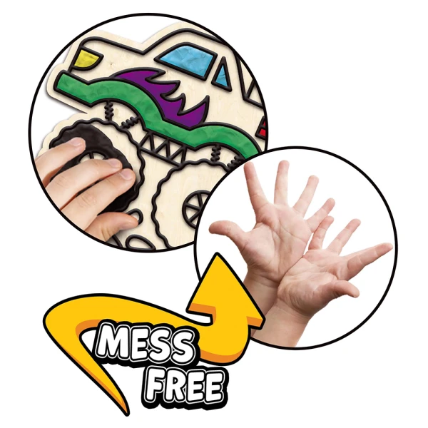 SPLAT PLANET MESS-FREE PAINT KIT WITH CLAY RACE CARS