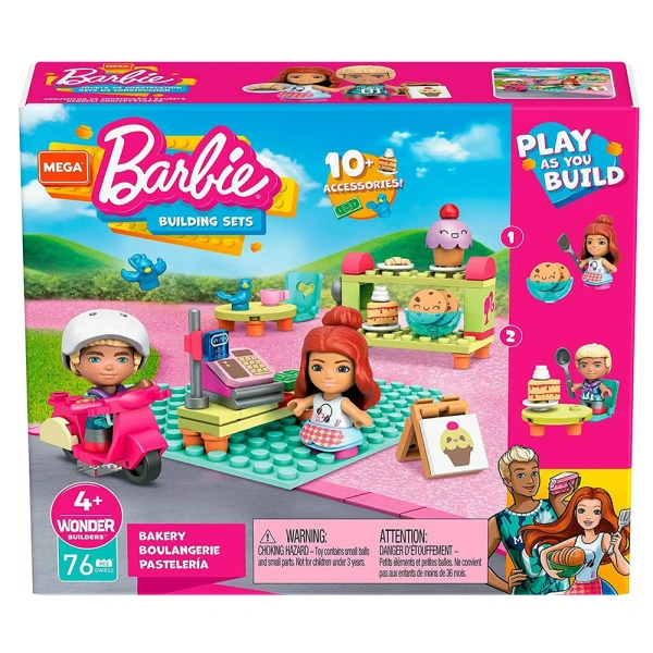 MEGA BLOKS BARBIE SET WITH FIGURE & ACCESSORIES 76 pcs - BAKERY