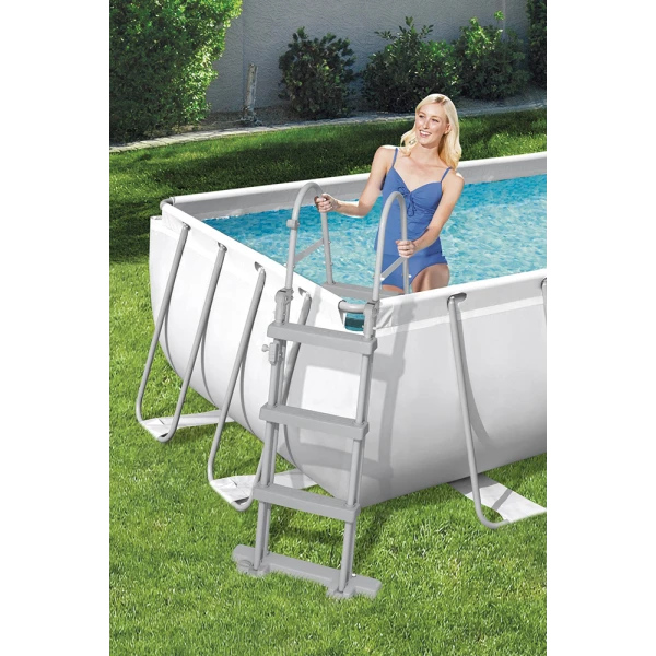 BESTWAY RECTANGULAR FAMILY POOL 404X201X100 cm SET POWER STEEL