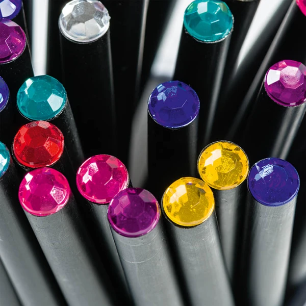 PENCIL FUN BLACK WITH STRASS - SEVERAL COLOURS