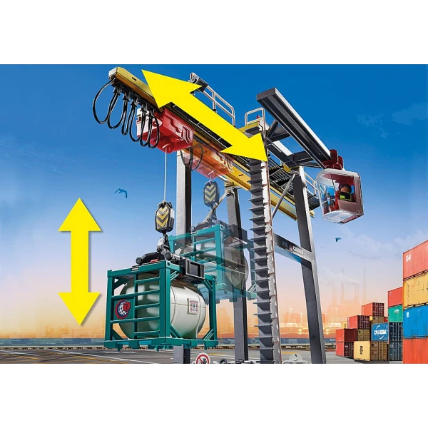 PLAYMOBIL CITY ACTION CARGO CRANE WITH CONTAINER