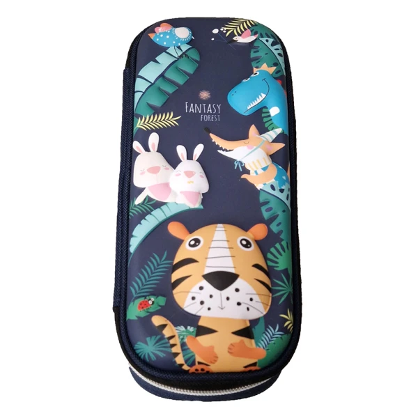 3D OVAL DOUBLE PENCIL CASE JUNGLE