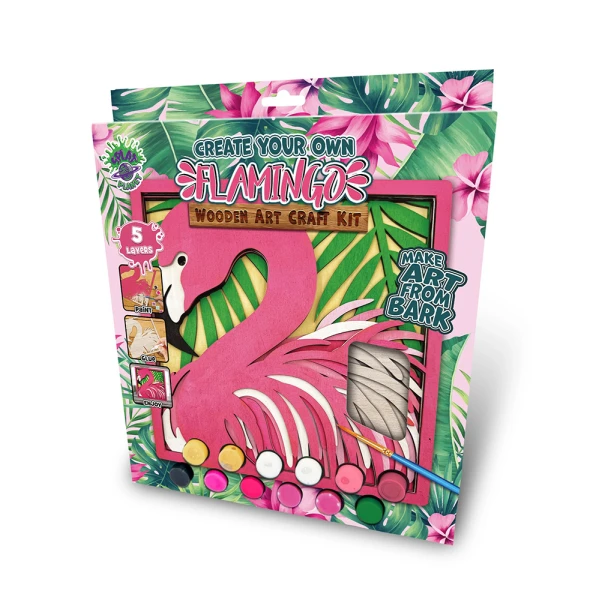 SPLAT PLANET WOODEN ART CRAFT KIT FLAMINGO
