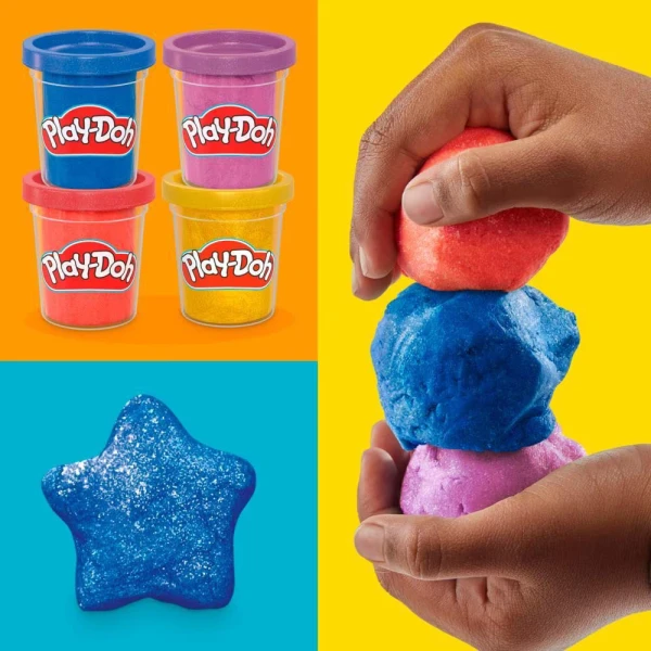 PLAY-DOH ΣΕΤ 4 ΒΑΖΑΚΙΑ SHIMMERY METALLICS