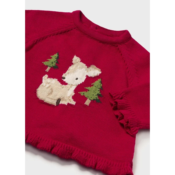 MAYORAL SET JERSEY KNIT WITH TIGHTS RED